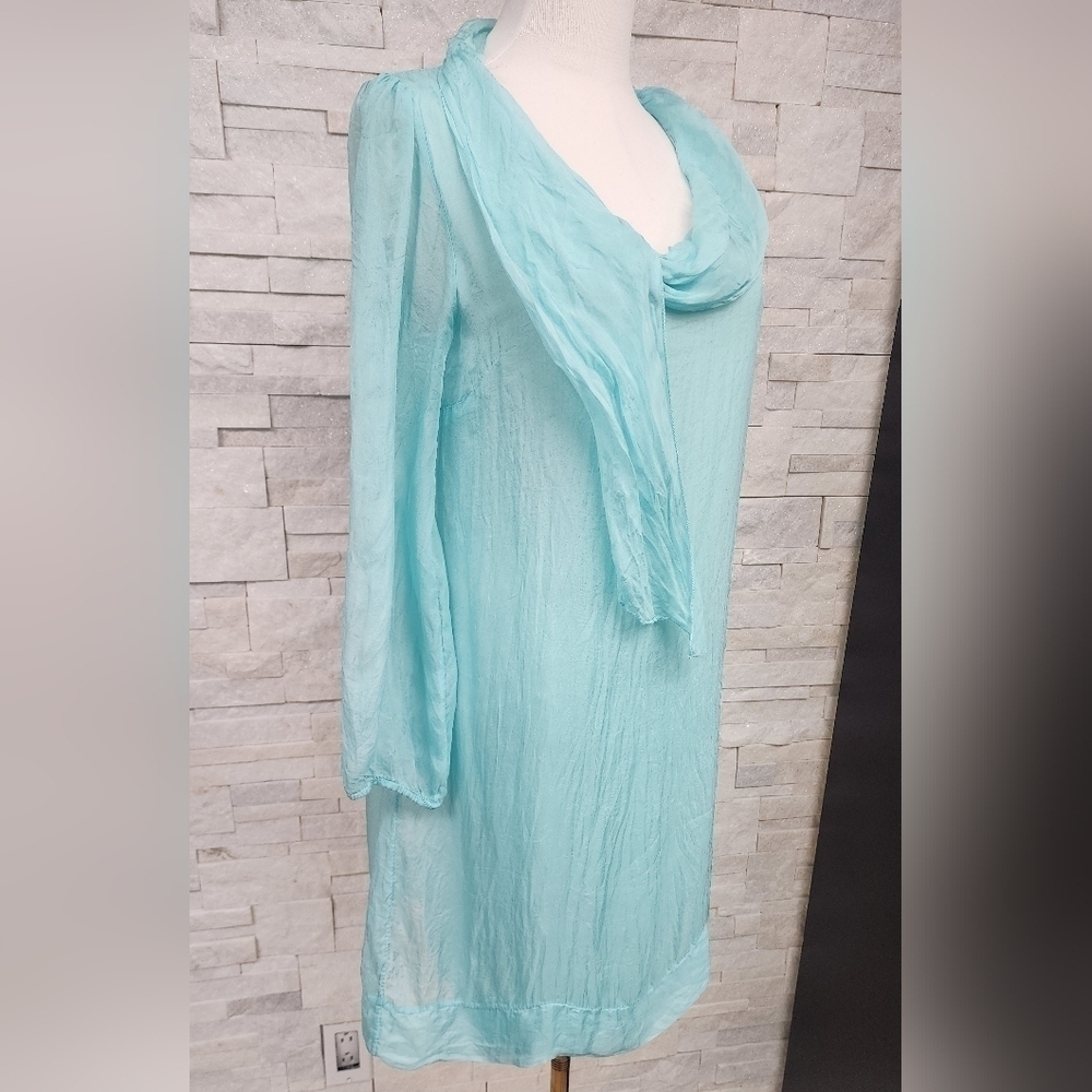 🇮🇹Viscose & Silk Light Blue Tunic Dress – Soch Paris – - Picture 6 of 8